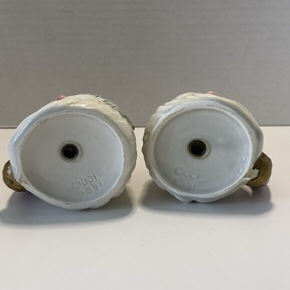 Fitz and Floyd OCI Salt & Pepper Shaker Set Santa Claus Christmas Holiday VTG - Picture 9 of 13